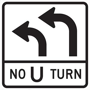 no u turn stoplight