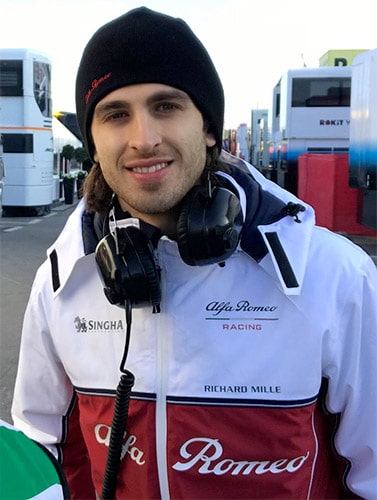 Italian racing driver Antonio Giovinazzi of Alfa Romeo Racing at 2019 Formula One tests in Barcelona