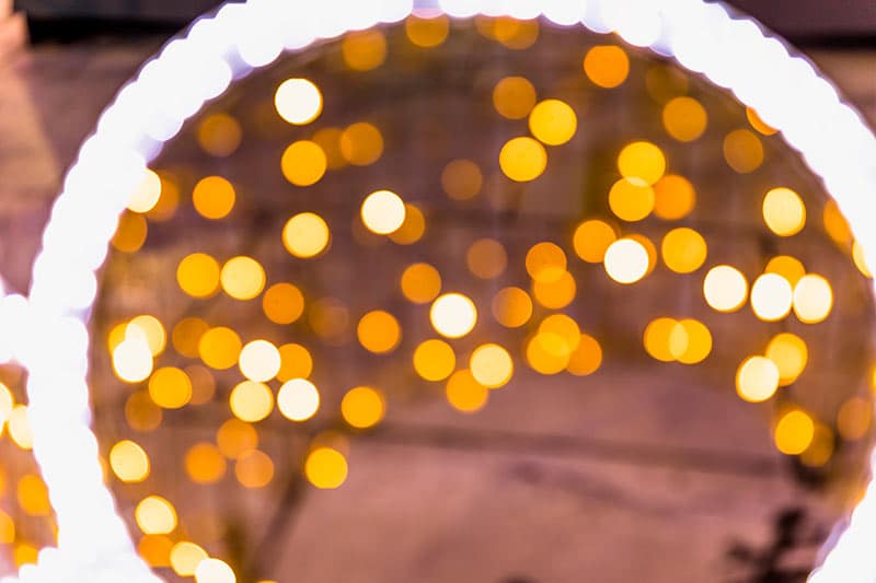 abstract circle of golden lights