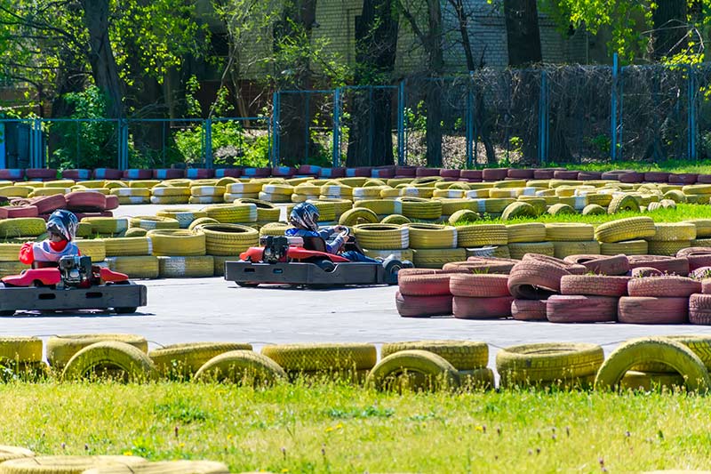 go karters round track