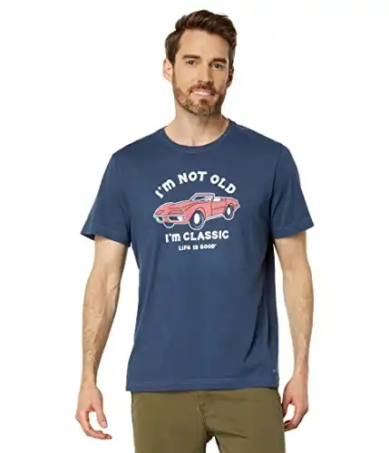 Life is Good I'm Not Old Sports Car Short Sleeve Crusher-Lite™ Tee